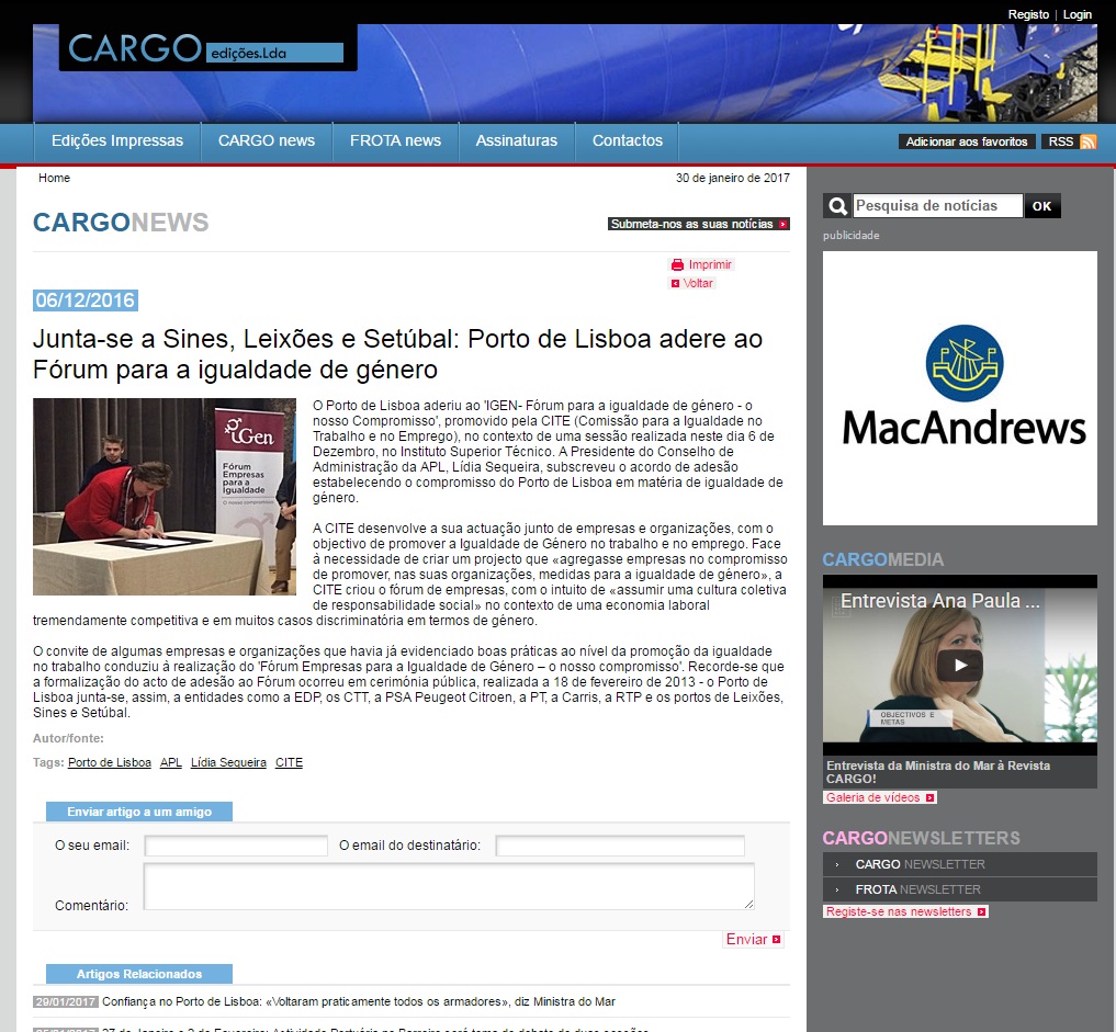 Noticia Cargos edições Lda