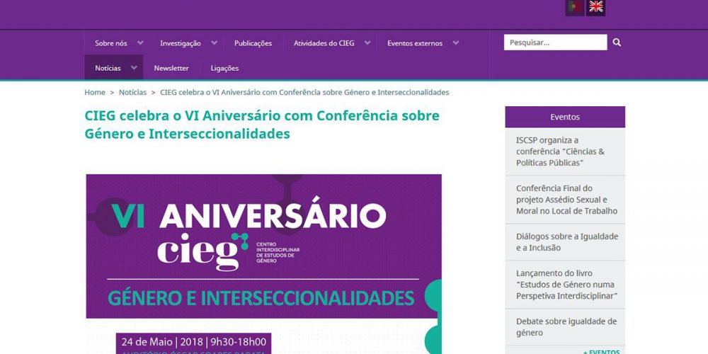 CIEG celebra o VI aniversário com conferência sobre género e interseccionalidades