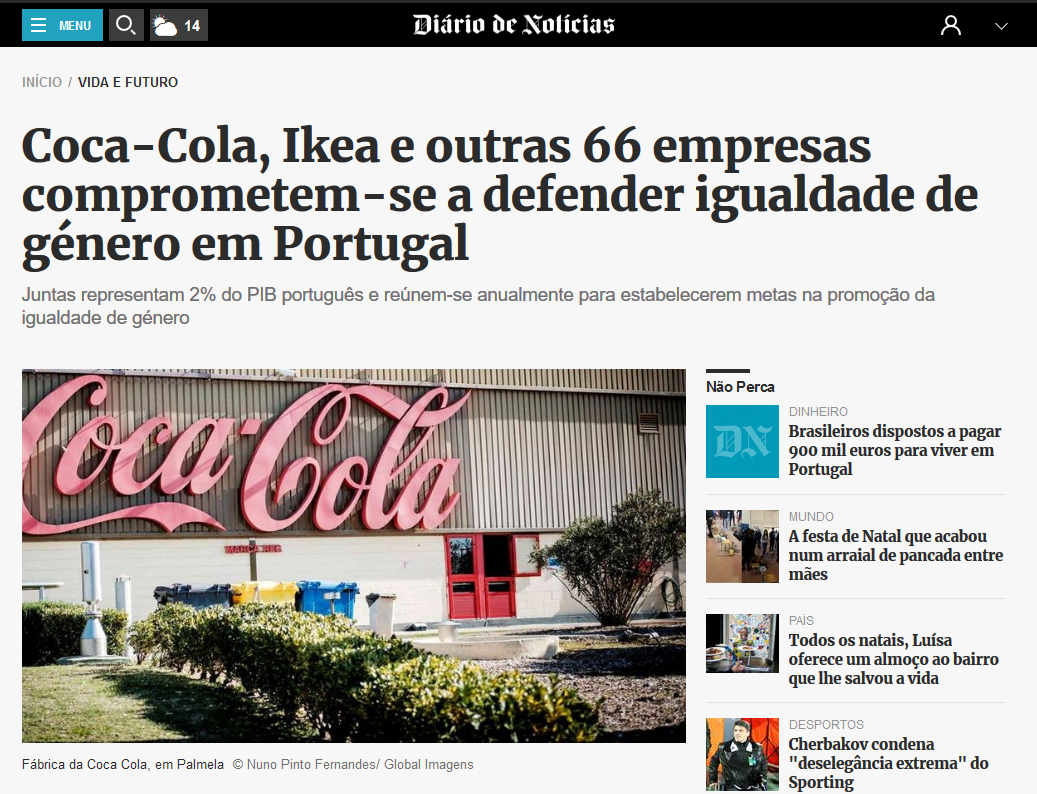 Coca-Cola, Ikea e outras 66 empresas comprometem-se a defender igualdade de género em Portugal