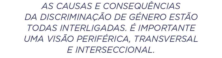 As causas e consequ ncias da discrimina o de g nero est o todas interligadas.   importante uma vis o perif rica, tra...